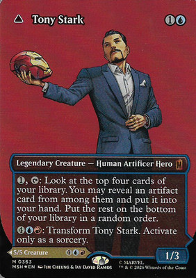MTG - Tony Stark / The Invincible Iron Man (Borderless Logo Foil) Marvel 363 N/M