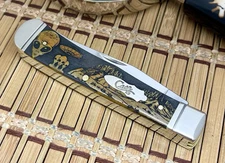 Case XX USA Smooth Antique Bone AREA 51 / UFO Alien Trapper 1/500 Knife NEW! 🛸