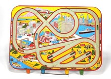 Vintage 1950's 60's Ohio Art Tin Litho Toy Car Track Road Part Piece