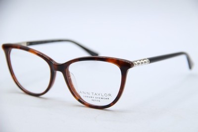 NEW ANN TAYLOR ATP027 C02 HAVANA SILVER BLACK AUTHENTIC FRAMES EYEGLASSES 49-15