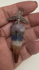 7 Piedras de Chakra Cristal de Raestesia de Sanación Energética con Colgante de Accesorio de Ángel