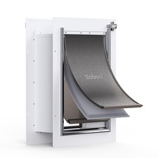 Double Flap Dog Door Cat Up to 40 Lb Aluminum Lock Telescoping Tunnel Baboni