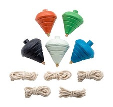 Spinning Top Trompo   5 -Pack Carved Spinning Tops   Sturdy Steel Point for Enha