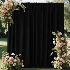 Black Curtains Backdrop 5x7ft 2 Panels Wrinkle Free Photo Party Decoration