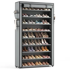 Shoe Rack With Covers 10 Tier Tall Shoe Rack Organizer Large Capacity Shoe Shelf
