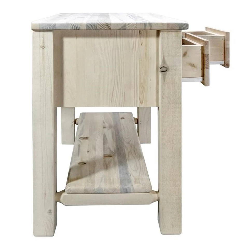 Montana Woodworks Homestead Wood Console Table with 2 Drawers in Natural - Image 4 of 4