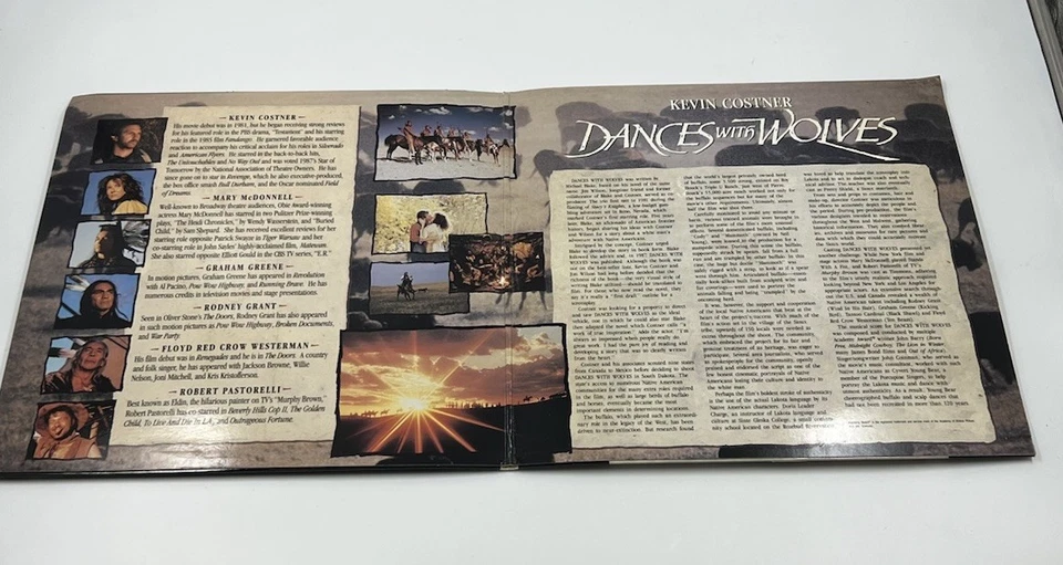 DANCES WITH WOLVES 2-Laserdisc LD SET FULL SCREEN FORMAT - Image 3 of 4