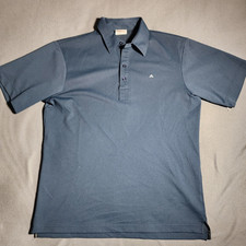J Lindeberg Polo Shirt Men Large Blue Future Sports 21st Century Lifestyle Logo