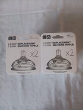 Como Tomo Replacement Baby Bottle Silicone Nipples 3 Months 2  3 Hole New