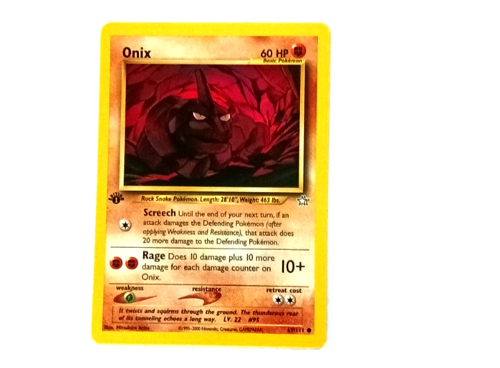 2000 Vintage Pokémon Neo Genesis 1st Edition Card 69 Onix NM Condition