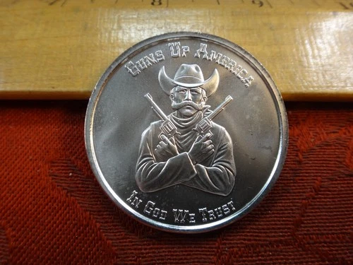 Guns Up America 2nd Amendment One 1 Oz .999 Silver Bullion Round A - No Reserve