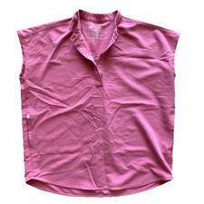Figs Technical Collection Women's Scrub Top Pink Size XS Short Sleeve V Neck