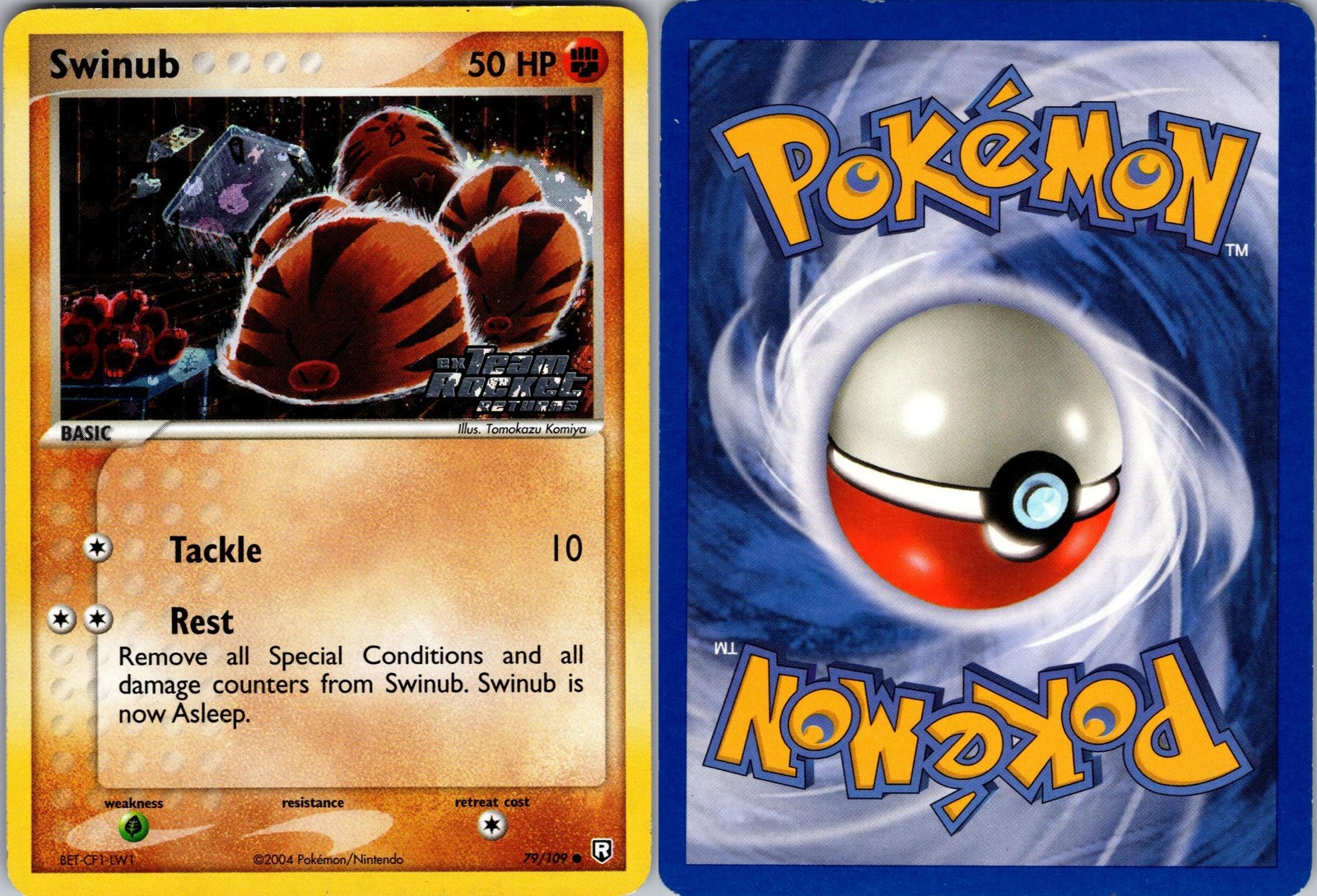 Swinub 79/109 Common Team Rocket Returns Pokemon Reverse Holo Lightly Played