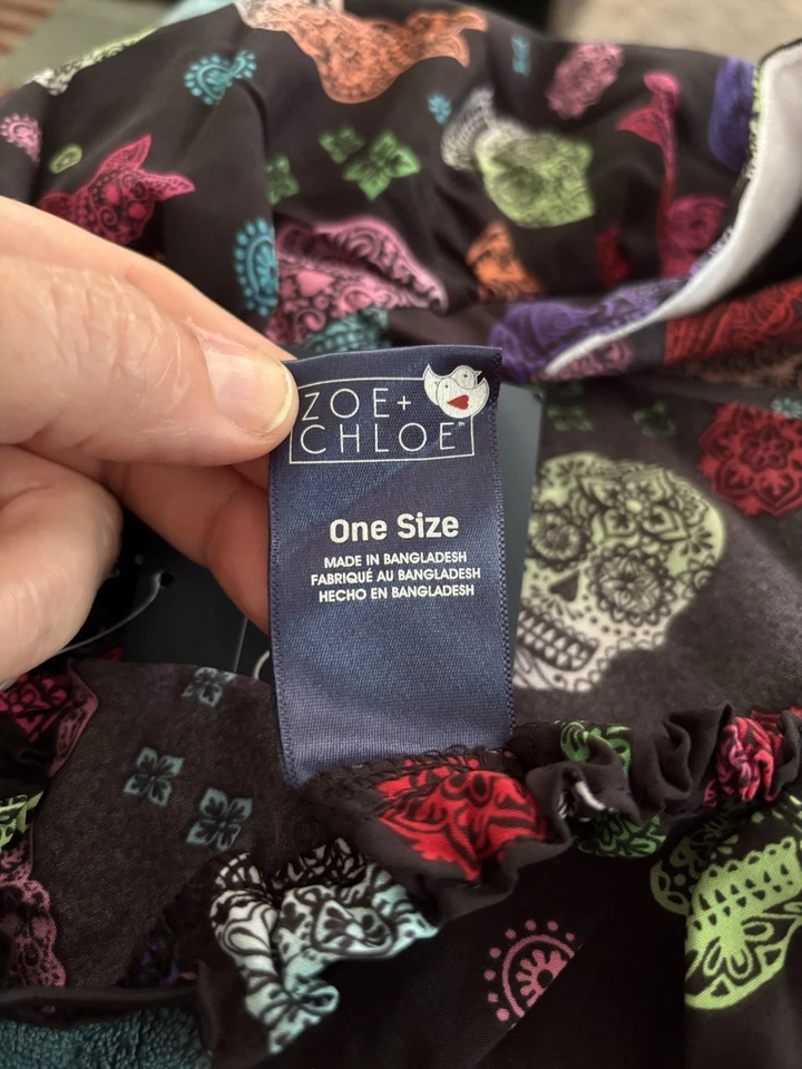 Skulls Cats Pumpkins Unisex /Chemo Surgical Scrub Hat/Cap Zoe & Chloe New W/ Tag - Image 3 of 4