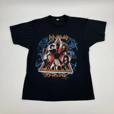 Vintage '88 DEF LEPPARD Hysteria promo 2sided single stitch 50/50 Screen Stars L
