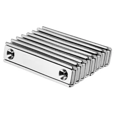 60mm Neodymium Rare Earth Countersunk Channel Magnets N35 (8 Pack)