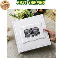 Photo Album 4X6, 200 Photos PU Leather Vintage Picture Album for Family Wedding