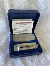 Vintage NOS Leatherman Micra Stainless Steel Multi-Tool & Display Case & Guide