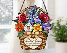 Personalized Grandma  s Garden Acrylic Suncatcher   Mother  s Day Window Gift