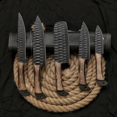 Handgeschmiedetes Damast-Kochmesserset 5-teilig | Individuelle Küchenmesser Set
