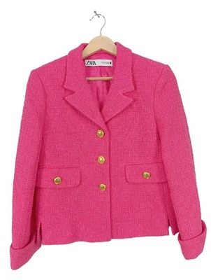 ZARA Blazer en tweed Dames Blazer T EU 34 rose style décontracté - Photo 1/4