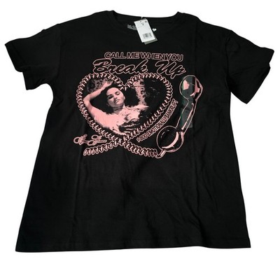 Selena Gomez Call Me When You Break Up Black T Shirt Size Medium