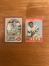 Matt Snell Jets Lot of (2) 1970 #35 & 1971 Topps #205 SB Champion EX RIP