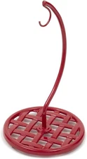 Home Basics Red Enamel Coated Cast Iron Banana Hanger Stand with Weighted 