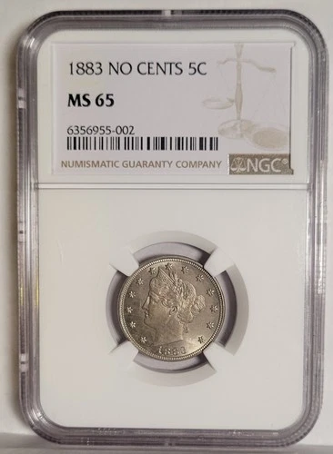 LIBERTY V NICKEL 1883-P NGC MS65 NO CENTS - Simi PL Proof Like Fields