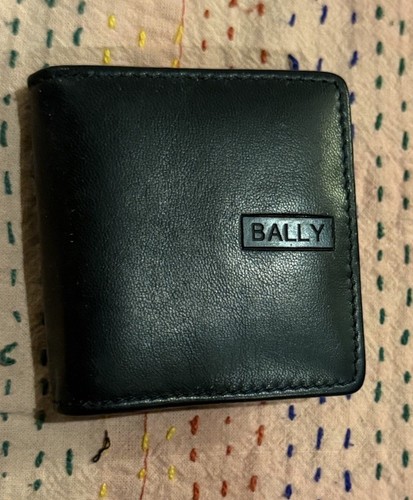 Bally Black Soft Leather Small Coin Purse Designer Compact Travel Unisex