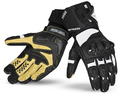 Cortech Sector Pro RR Mens Leather Motorcycle Gloves White/Black