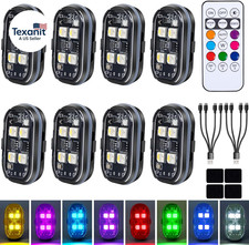 Upgraded 4Leds 8PCS Wireless LED Strobe Lights with Remote Control, 8 Colors Typ