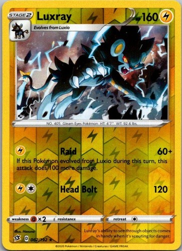 Luxray Holo Rare SWSH02: Rebel Clash 062/192 Near Mint