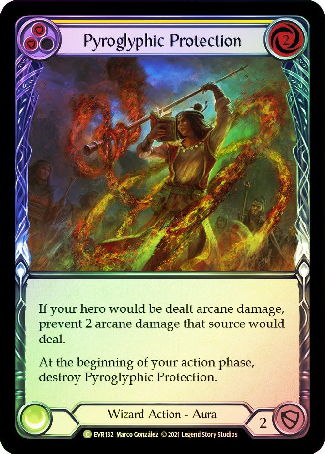 FAB  RAINBOW FOIL  Pyroglyphic Protection (Yellow)  - Everfest (1st Edition)