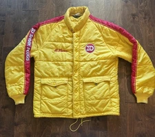 ND Spark Plugs Yellow Swingster Large Jacket Coat Racing Auto Collectible Vtg