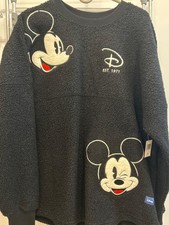 Disney World Mickey Mouse Sherpa Black Spirit Jersey Size XL NWT