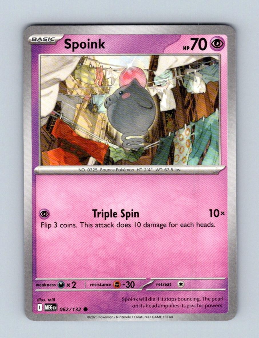 Spoink 062/132 Common Mega Evolution Pokemon Near Mint