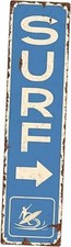 Vintage Beach Nautical Metal Tin Sign 4x16 in Durable Metal Wall Art for Surf