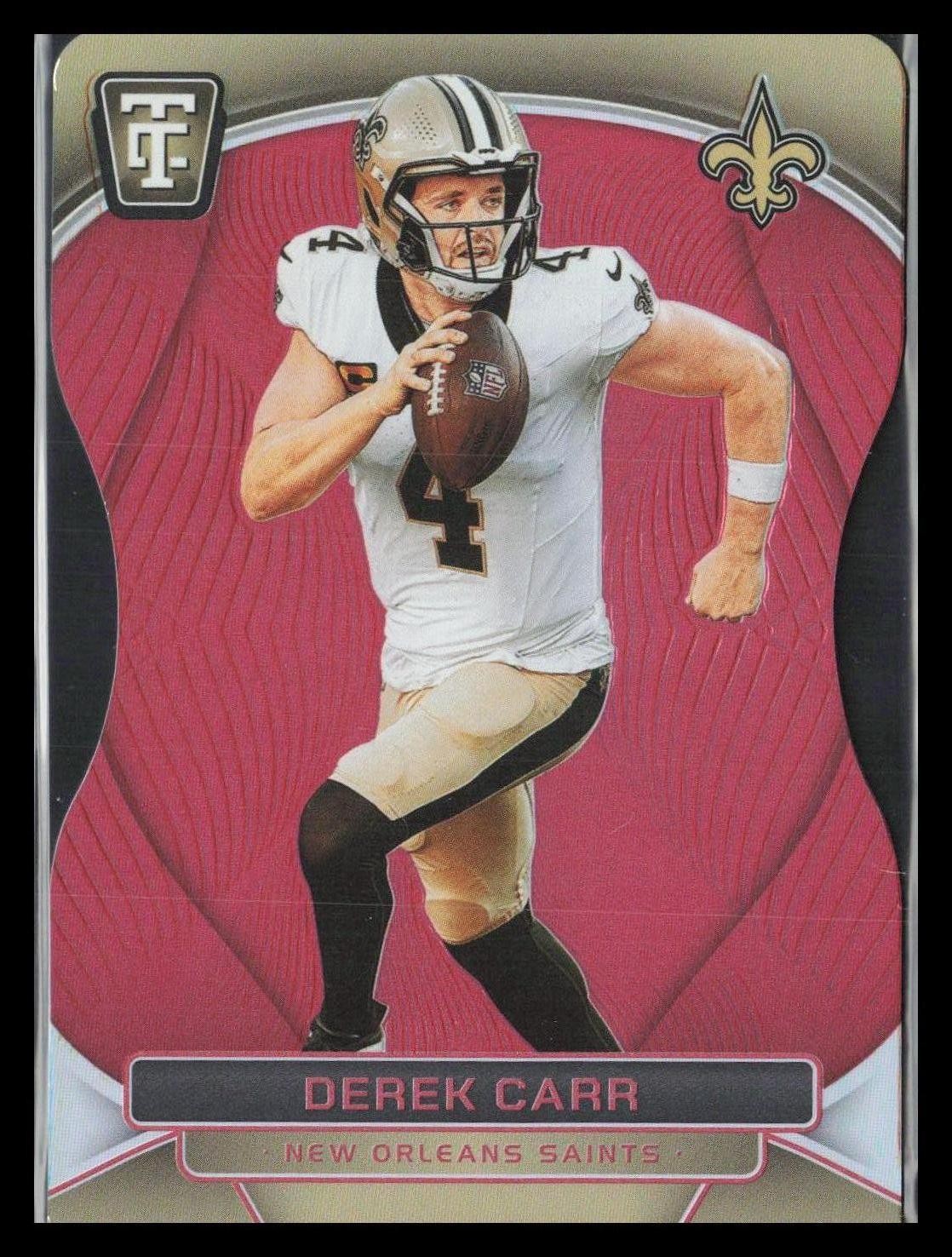 Derek Carr 2024 Panini Totally Certified Mirror Platinum Red Die Cut /175 #63 