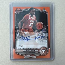 25-26 Bowman Basketball  Madison Booker 1st Bowman AUTO ORANGE 12/25