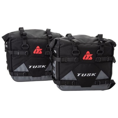 Tusk Pannier Racks with Tusk Pilot Pannier Bags Black/Grey For Suzuki DR-Z 400SM