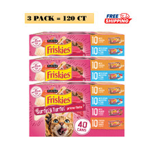 3 Packs, Friskies  Surfin'  Turfin' Prime Filets Adult Cat Wet Food 5.5 Oz 40CT