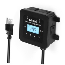 4-Outlet Power Consumption Watt Voltage Amp Meter - Electricity Usage Monitor