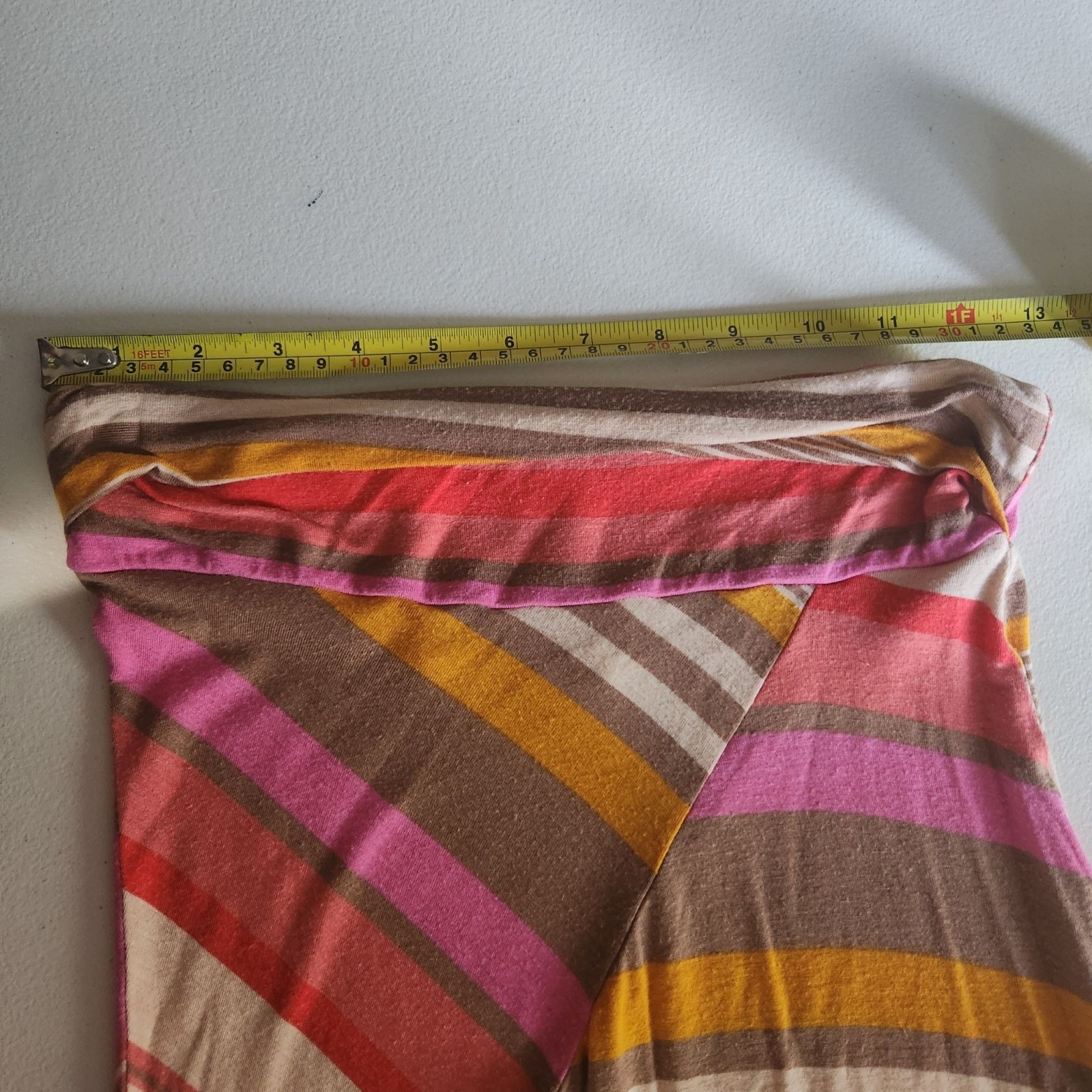 Multicolor Patchwork Striped Midi Skirt With Elas… - image 5