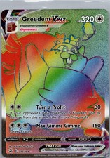 Greedent VMAX 272/264 Rainbow Rare Fusion Strike Pokemon Holo Near Mint