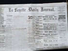 19thC large newspaper La Fayette Daily Journal lots of history & advertising — photo 1