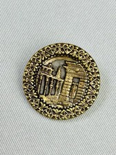 Egyptian Ruins Large Vintage Metal Loop Picture Button