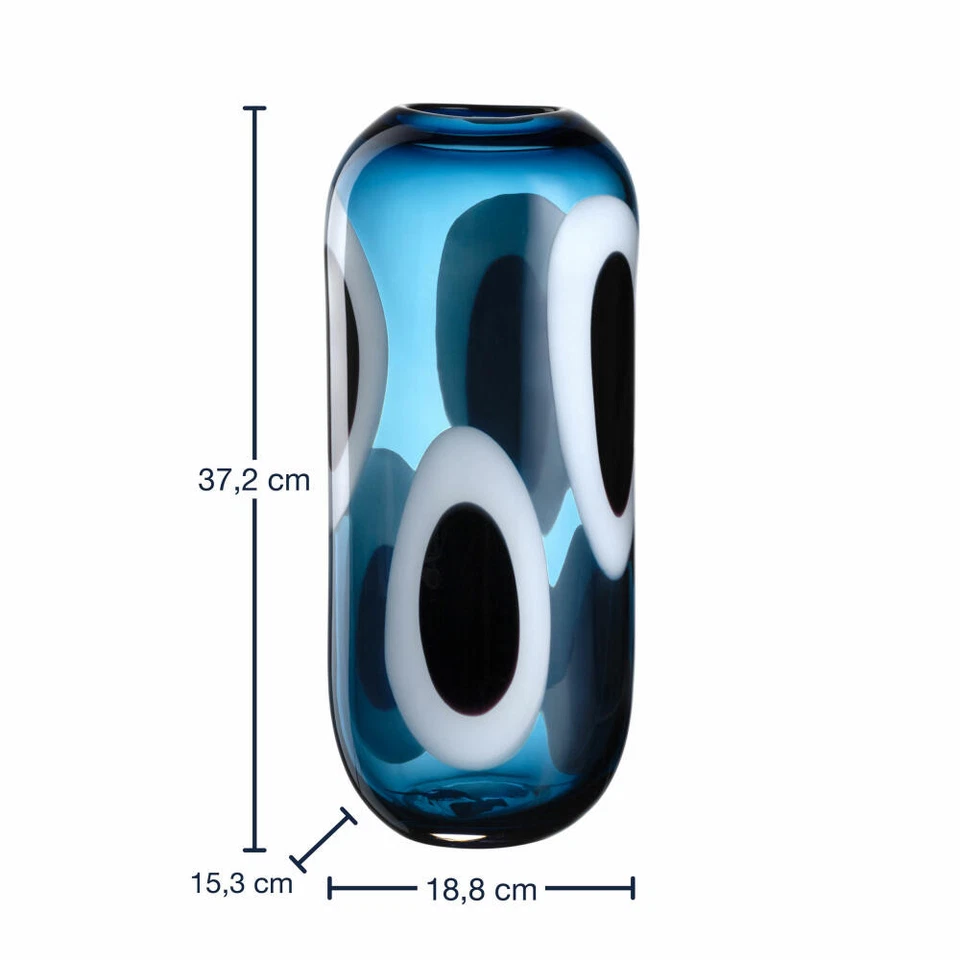 Leonardo Vase Occhi Blu, Blumenvase, Dekovase, Glasvase, Glas, H 36 cm, 047511 - Bild 2 von 4