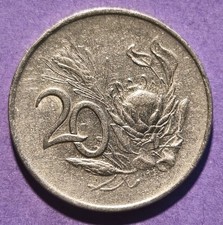 x Münze aus Südafrika 20 Cent von 1965