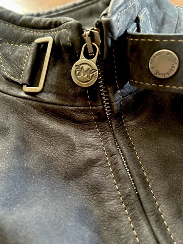 Matchless Soft Suede Leather Black MADE IN ITALY S/M Biker Retro - Belstaff Race - Picture 9 of 24